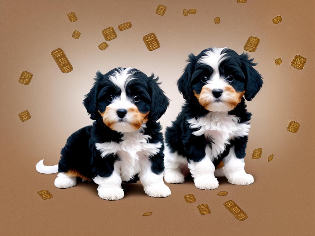 Illustration showing a Havanese puppy surrounded by dollar signs.